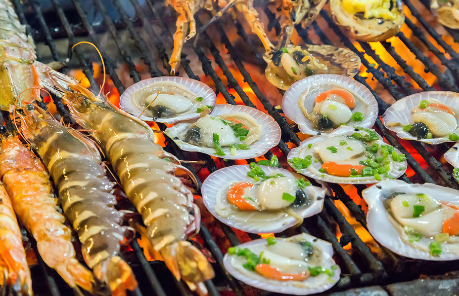 Seafood on the grill