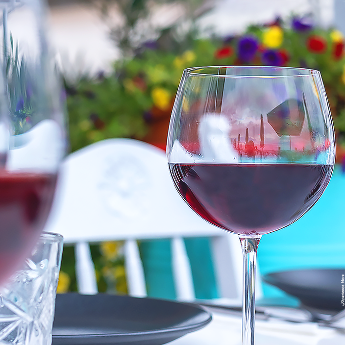 A glass of red wine at restaurants ierapetra