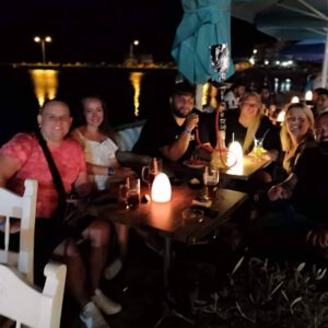 Young people sitting in chill out bar in Ierapetra