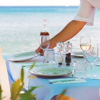 Ierapetra Restaurants/Setting the table at a restaurant