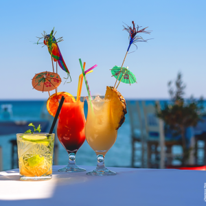 Some cocktails at at zorbas seaside bar