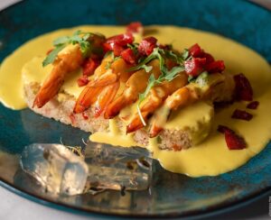 Shrimps with Kurkuma Sauce at Zorbas Seaside Restaurant